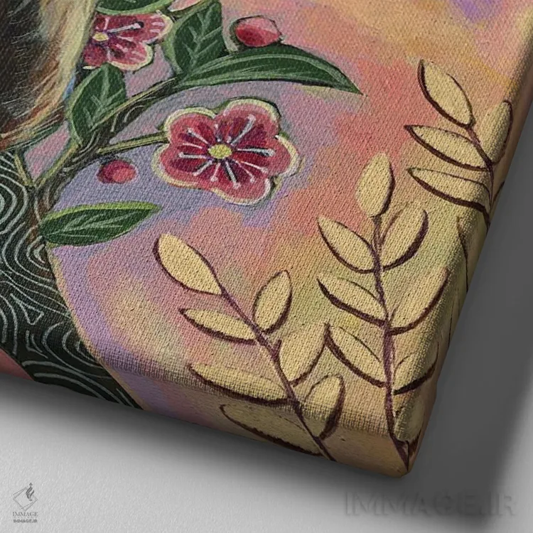 تابلو دکوراتیو باشگاه کتاب اثر لینه آ توبیاس - نمای نزدیک بافت بوم