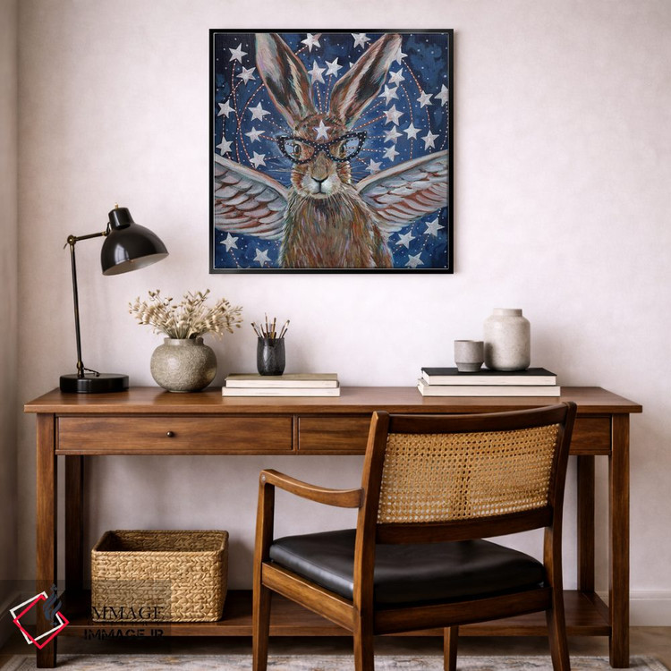تابلو دکوراتیو خرگوش فرشته اثر لینه آ توبیاس - D6B