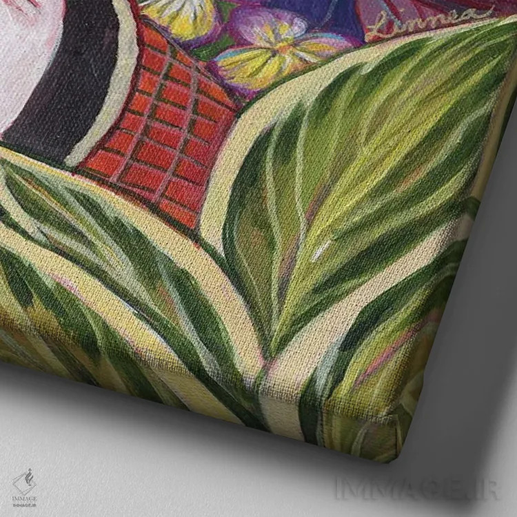 تابلو دکوراتیو روباه اثر لینه آ توبیاس - نمای نزدیک بافت بوم