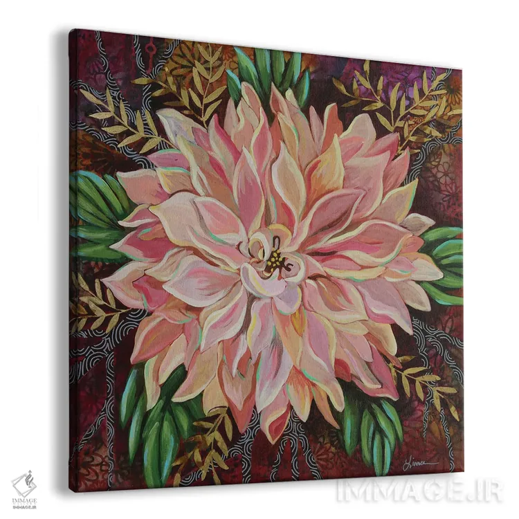 تابلو دکوراتیو داهلیای قهوه با شیر اثر لینه آ توبیاس - نمای پرسپکتیو محصول