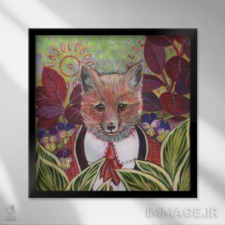 تابلو دکوراتیو روباه اثر لینه آ توبیاس - نمای قابدار مشکی