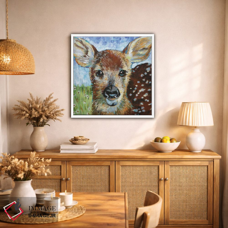 تابلو دکوراتیو بچه گوزن II اثر لینه آ توبیاس - D1W