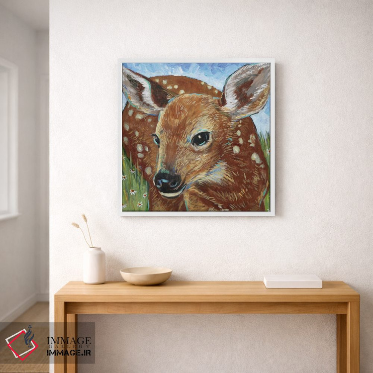 تابلو دکوراتیو بچه گوزن I اثر لینه آ توبیاس - D1W