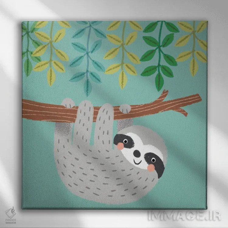 تابلو دکوراتیو تنبل جنگل I اثر لوییز آنگلیکاس - نمای روبهرو روی دیوار