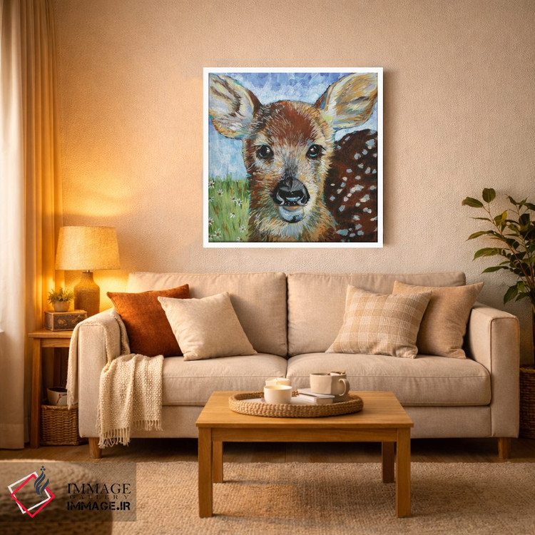 تابلو دکوراتیو بچه گوزن II اثر لینه آ توبیاس - D4W