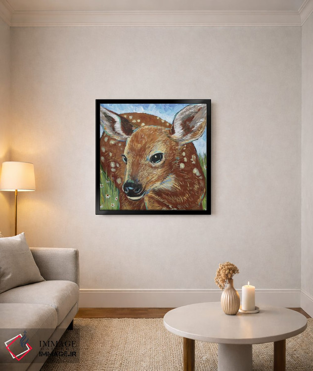 تابلو دکوراتیو بچه گوزن I اثر لینه آ توبیاس - D4B