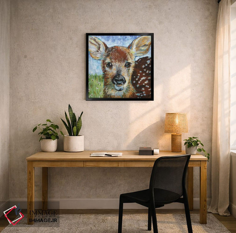 تابلو دکوراتیو بچه گوزن II اثر لینه آ توبیاس - D6B