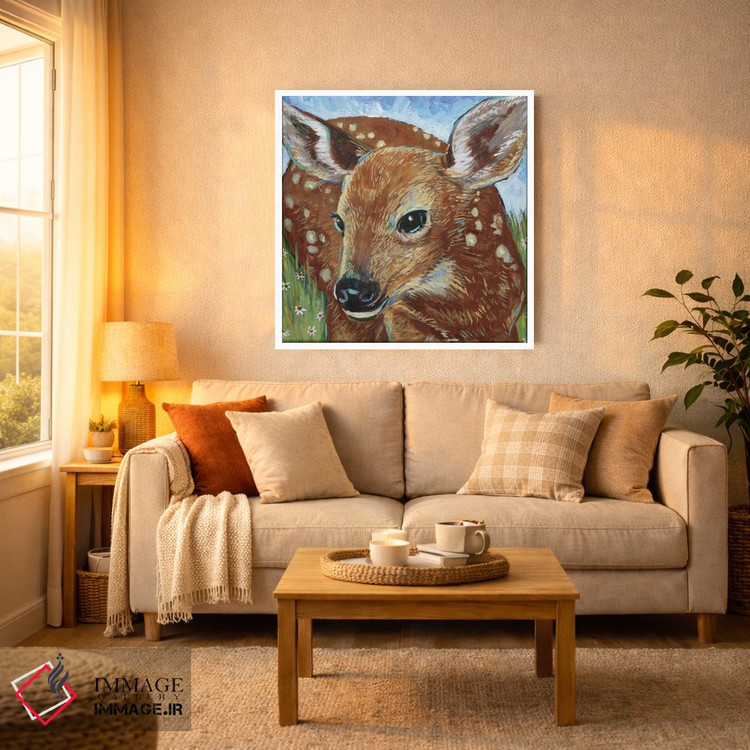 تابلو دکوراتیو بچه گوزن I اثر لینه آ توبیاس - D3W