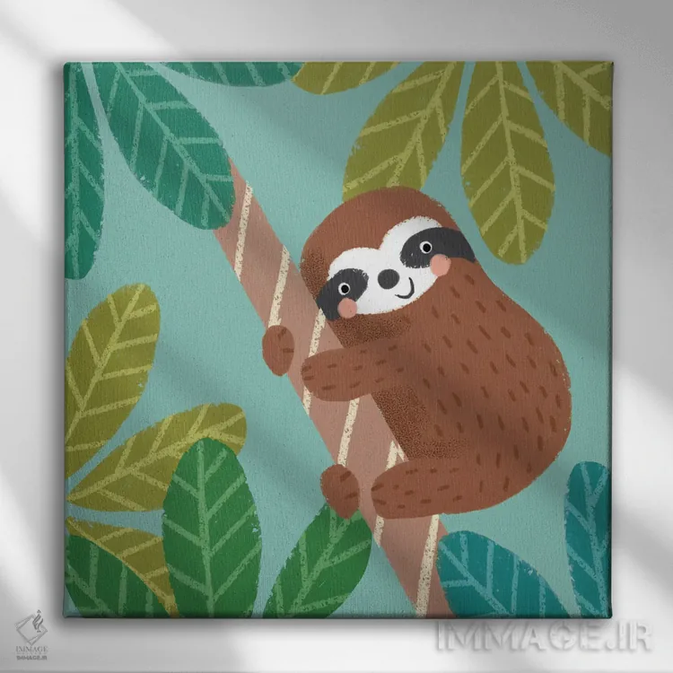 تابلو دکوراتیو تنبل جنگل III اثر لوییز آنگلیکاس - نمای روبهرو روی دیوار