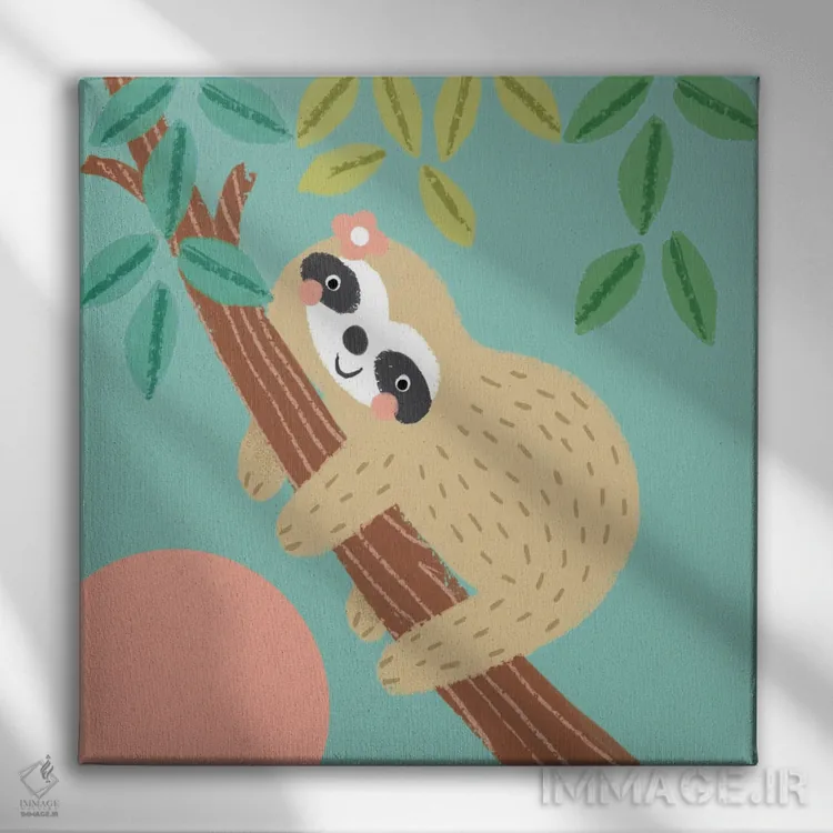 تابلو دکوراتیو تنبل جنگل II اثر لوییز آنگلیکاس - نمای روبهرو روی دیوار