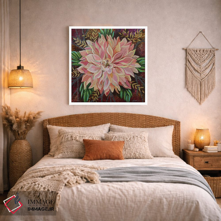 تابلو دکوراتیو داهلیای قهوه با شیر اثر لینه آ توبیاس - D2W