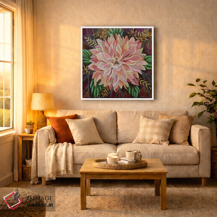 تابلو دکوراتیو داهلیای قهوه با شیر اثر لینه آ توبیاس - D5W