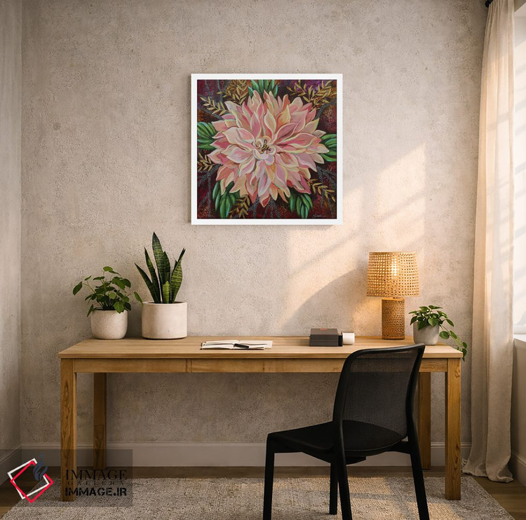 تابلو دکوراتیو داهلیای قهوه با شیر اثر لینه آ توبیاس - D4W