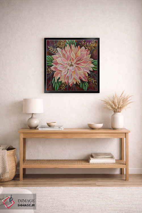 تابلو دکوراتیو داهلیای قهوه با شیر اثر لینه آ توبیاس - D3B