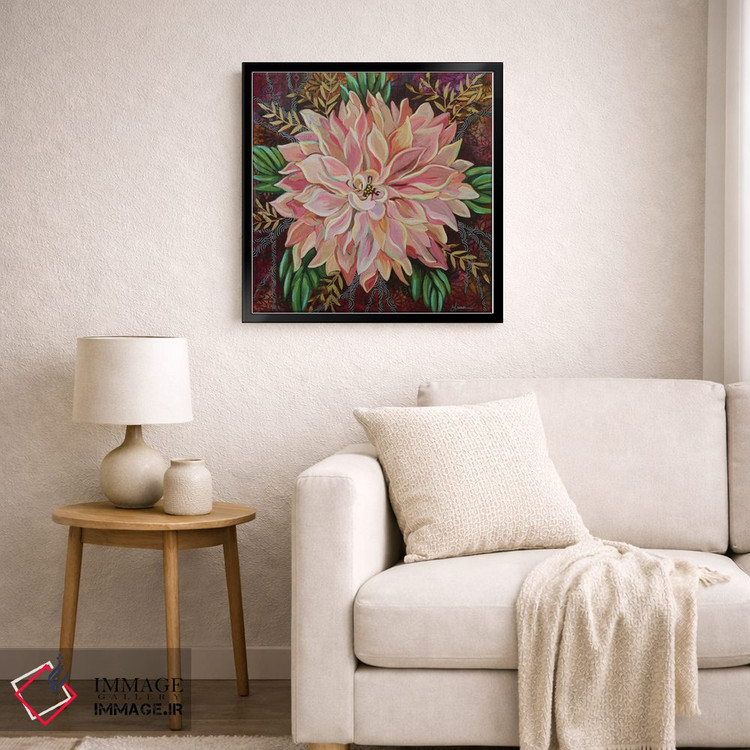 تابلو دکوراتیو داهلیای قهوه با شیر اثر لینه آ توبیاس - D6B