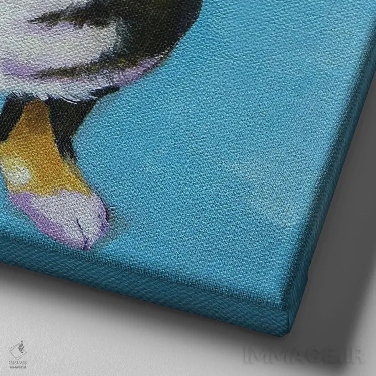 تابلو دکوراتیو سگ ریچل اثر لوسیا استوارت - نمای نزدیک بافت بوم