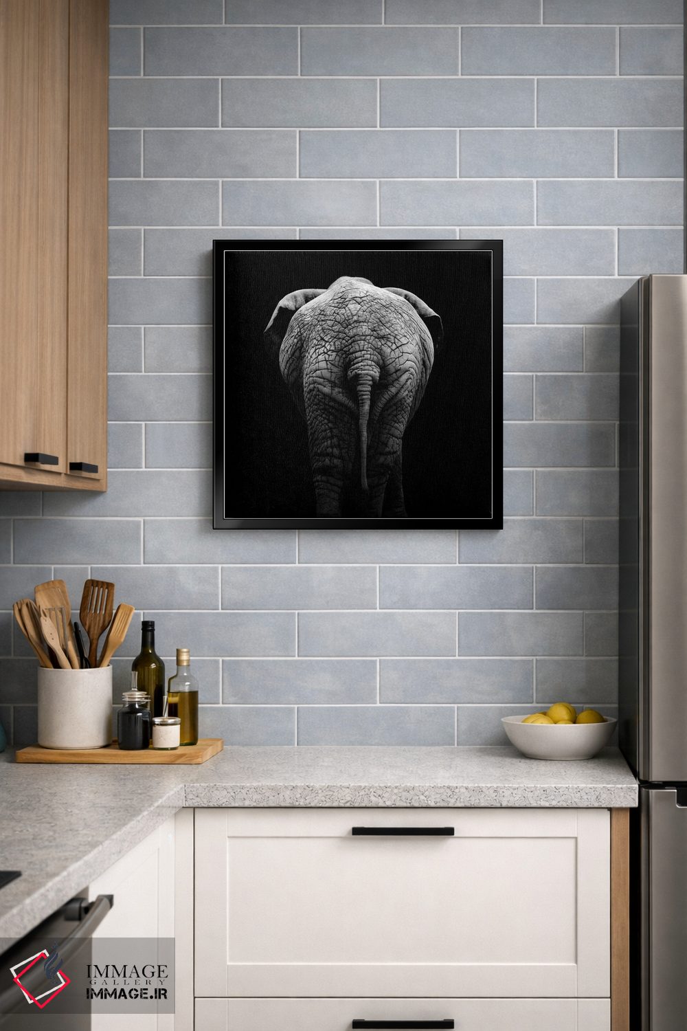 تابلو دکوراتیو فیل سیاه و سفید II اثر لوکاس هلاس - D4B