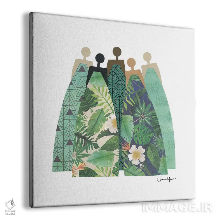 تابلو مدرن پنج زن استوایی اثر لولوآرت استودیو - نمای پرسپکتیو محصول