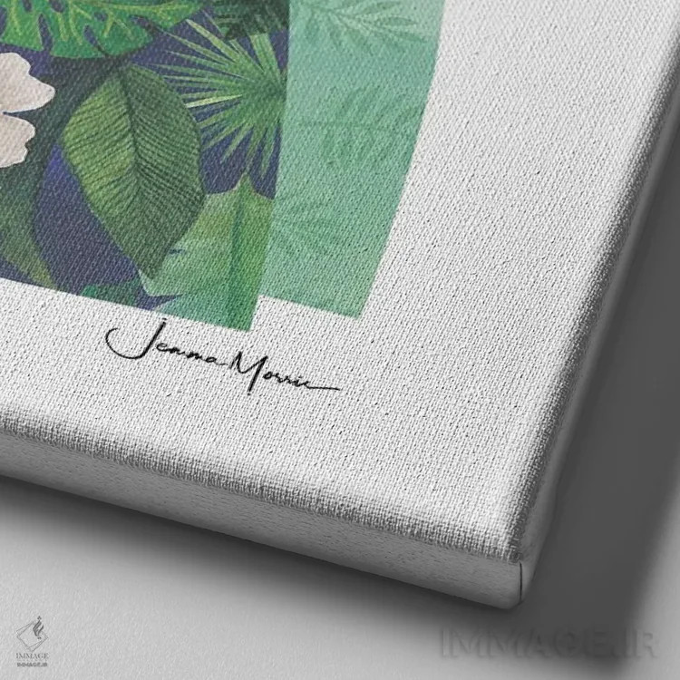 تابلو مدرن پنج زن استوایی اثر لولوآرت استودیو - نمای نزدیک بافت بوم