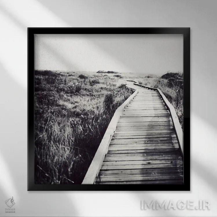 تابلو دکوراتیو آغاز کن اثر لوپن گرین - نمای قابدار مشکی