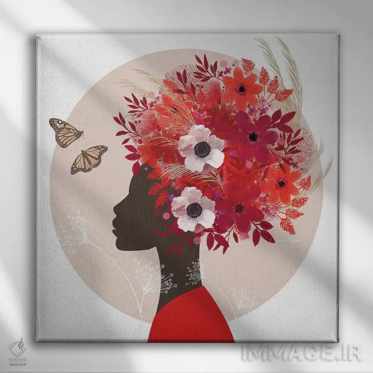 تابلو دکوراتیو تاج گل اثر لولوآرت استودیو - نمای روبهرو روی دیوار
