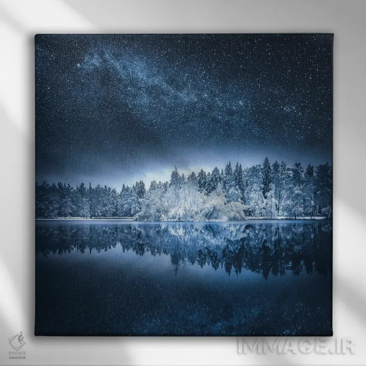 تابلو دکوراتیو سرزمین زمستانی اثر لاری لوهی - نمای روبهرو روی دیوار