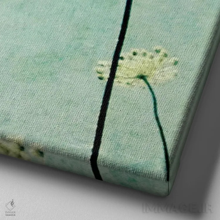 تابلو مدرن شکوفایی اثر لوپن گرین - نمای نزدیک بافت بوم