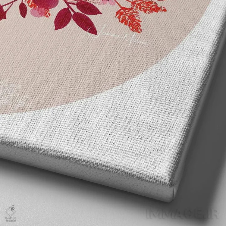 تابلو دکوراتیو تاج گل اثر لولوآرت استودیو - نمای نزدیک بافت بوم