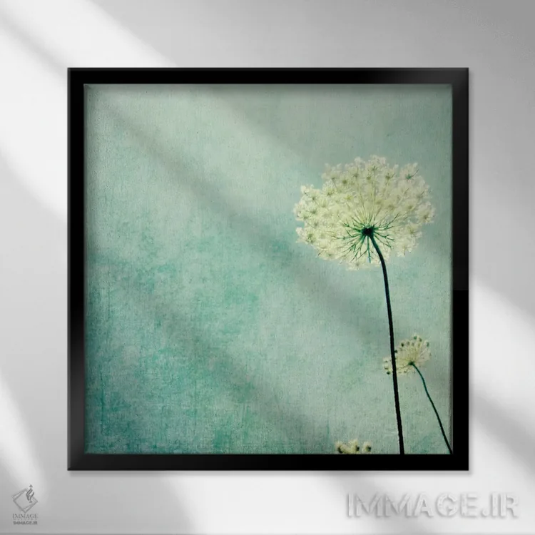 تابلو مدرن شکوفایی اثر لوپن گرین - نمای قابدار مشکی