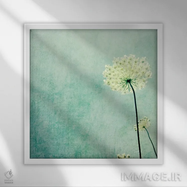 تابلو مدرن شکوفایی اثر لوپن گرین - نمای قابدار سفید