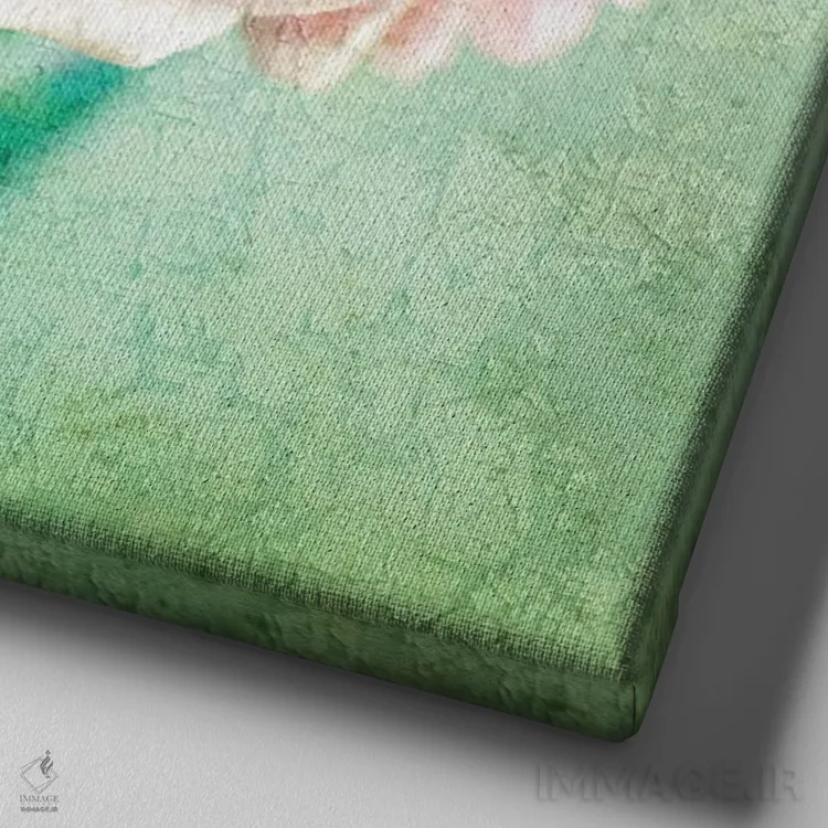 تابلو دکوراتیو سبک شبی شیک اثر لوپن گرین - نمای نزدیک بافت بوم