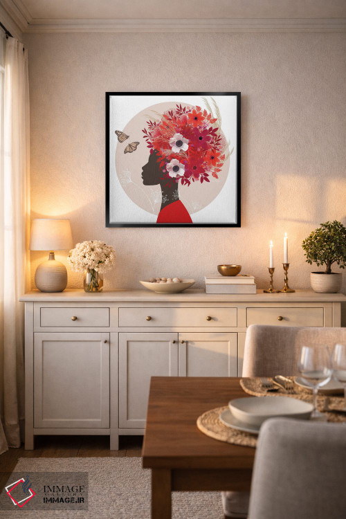 تابلو دکوراتیو تاج گل اثر لولوآرت استودیو - D6B