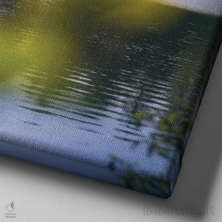 تابلو دکوراتیو کلبه تابستانی اثر لاری لوهی - نمای نزدیک بافت بوم