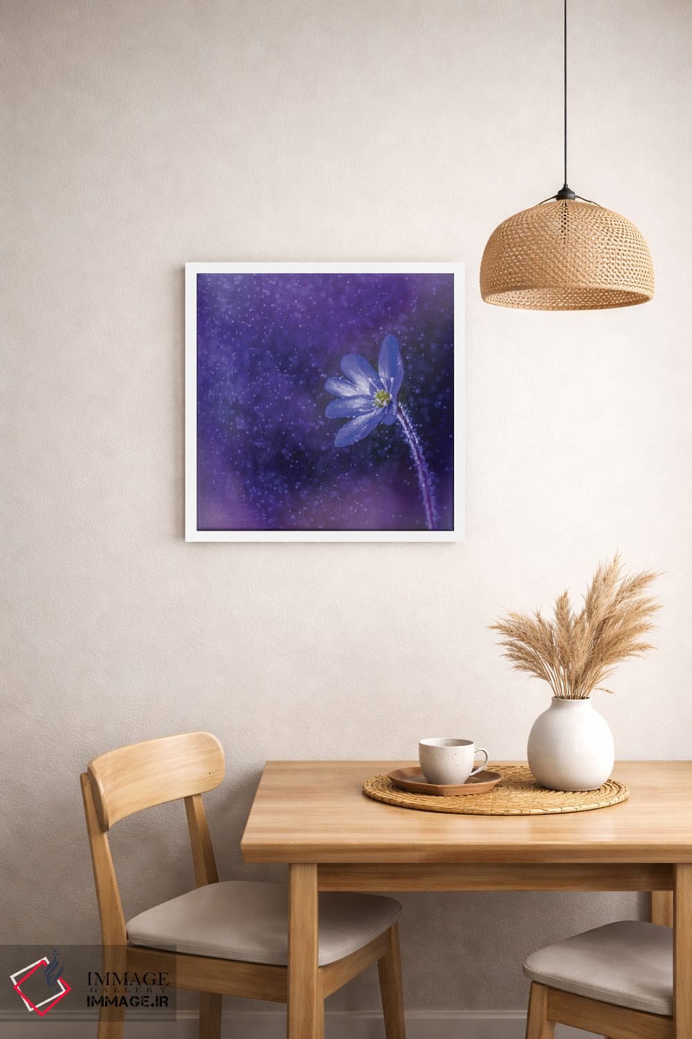 تابلو دکوراتیو گل زیر باران اثر لاری لوهی - D1W