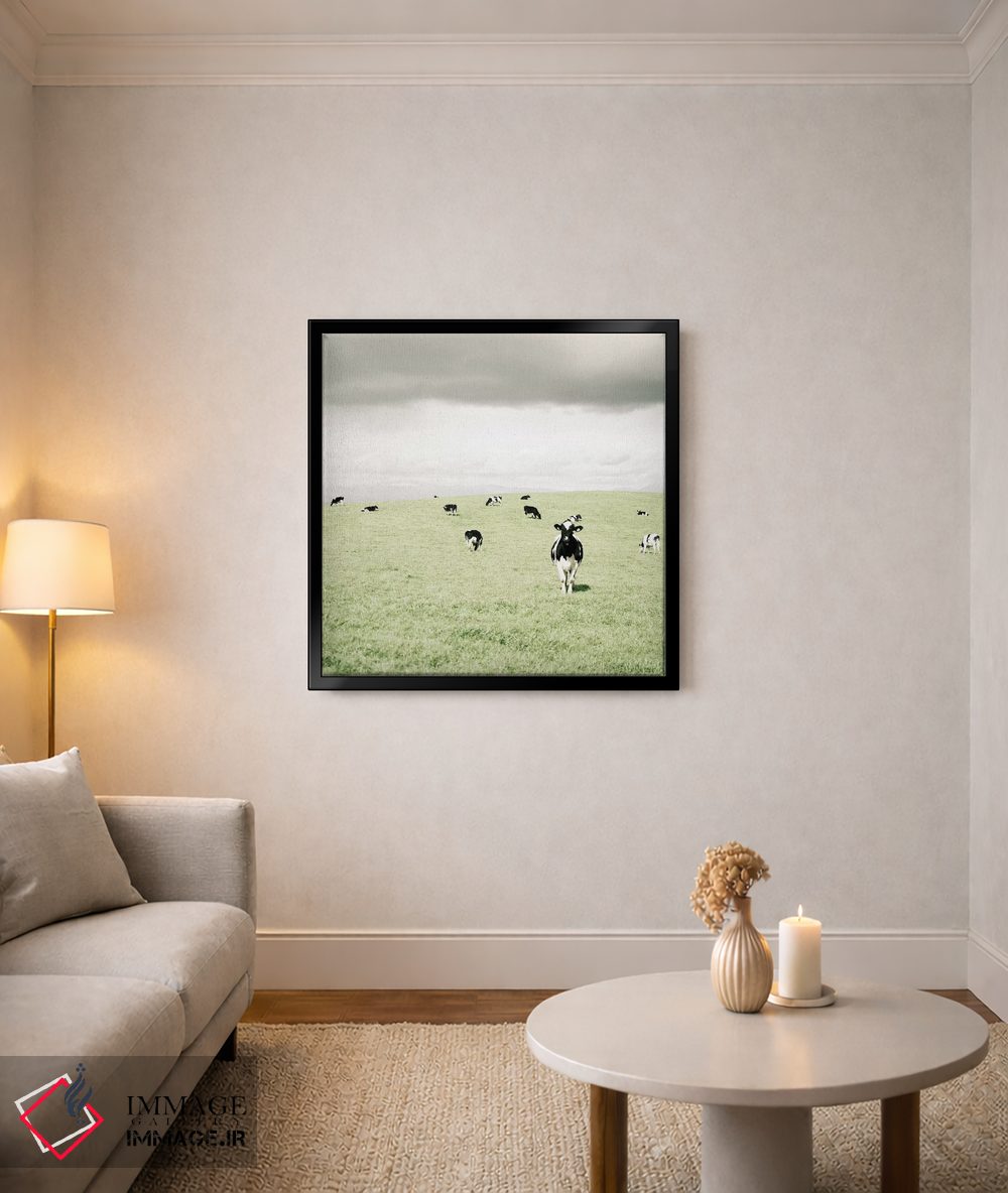 تابلو مدرن گاوهای کنجکاو اثر لوپن گرین - D4B