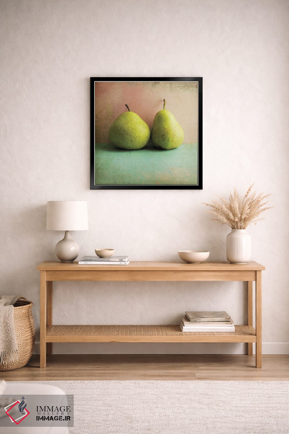 تابلو دکوراتیو دو گلابی اثر لوپن گرین - D3B