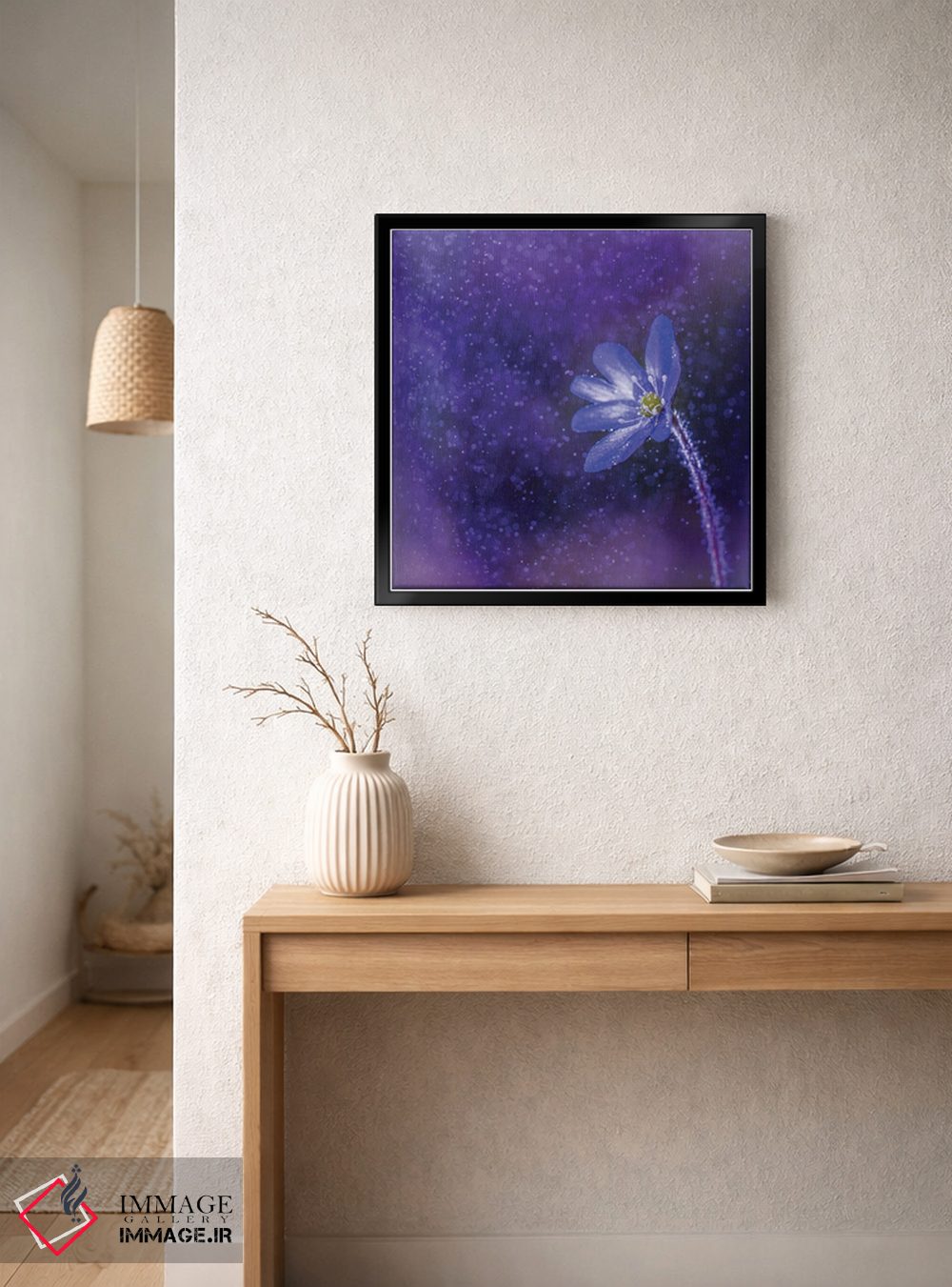 تابلو دکوراتیو گل زیر باران اثر لاری لوهی - D6B