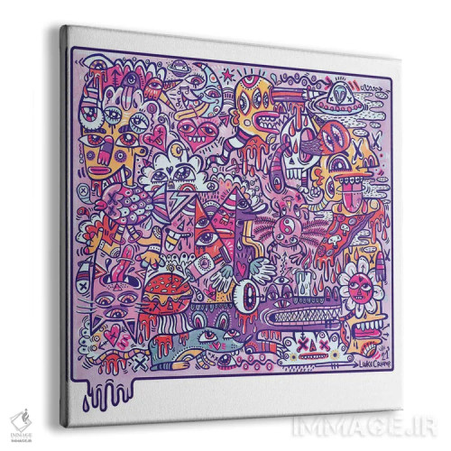 تابلو انتزاعی حس بنفش اثر لوک کرامپ - نمای پرسپکتیو محصول