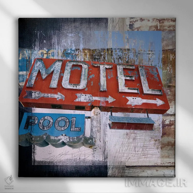 تابلو دکوراتیو استخر متل اثر لوز گرافیکس - نمای روبهرو روی دیوار
