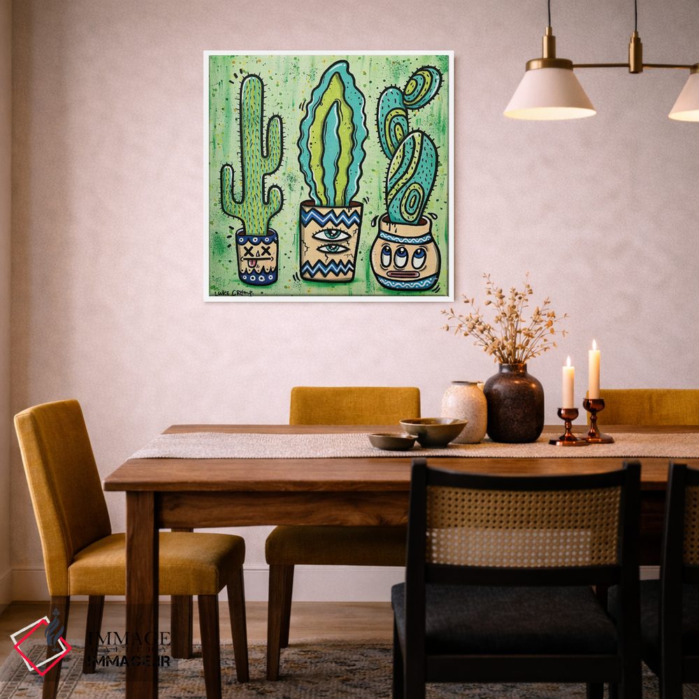 تابلو دکوراتیو سه کاکتوس اثر لوک کرامپ - D5W