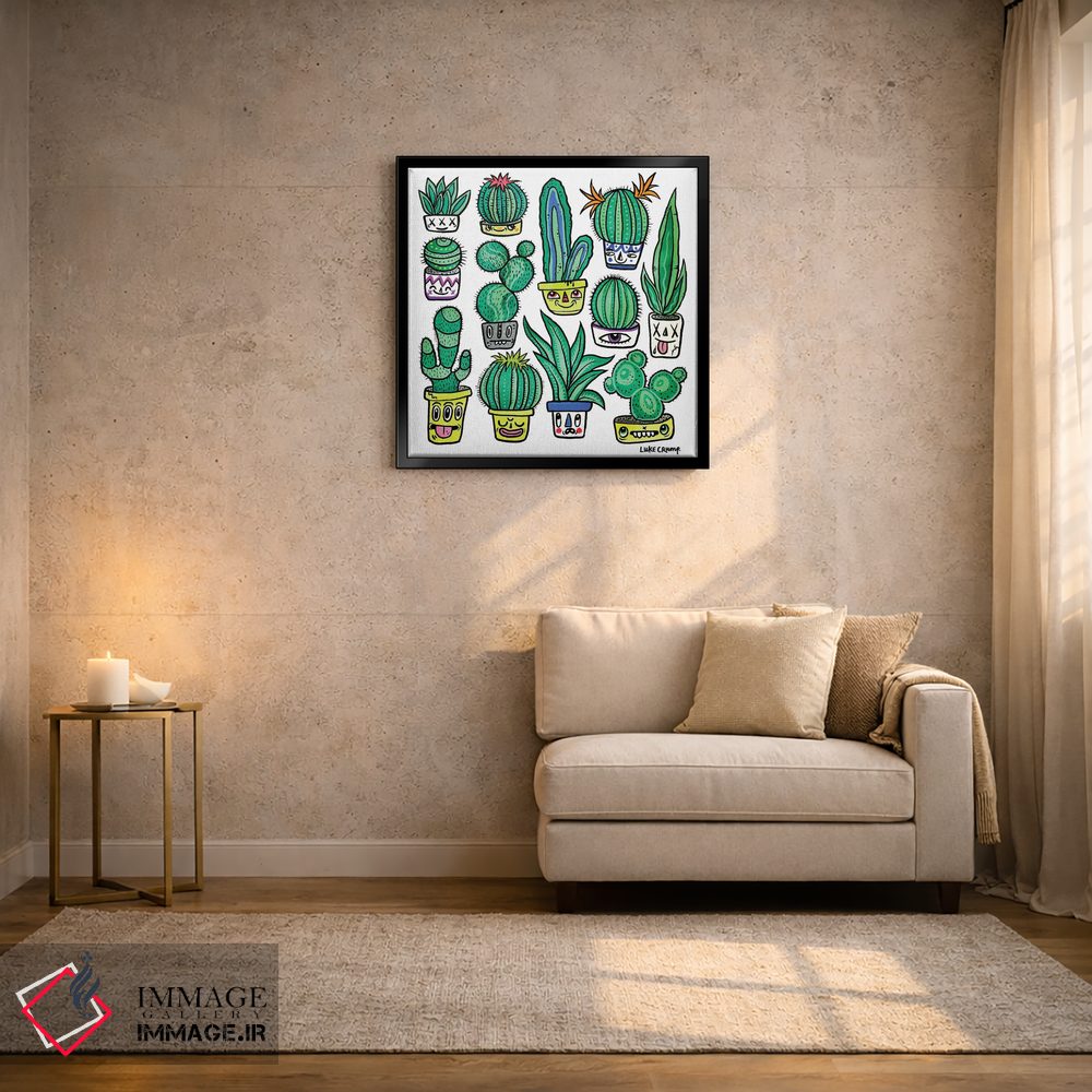 تابلو دکوراتیو سرهای کاکتوسی اثر لوک کرامپ - D3B