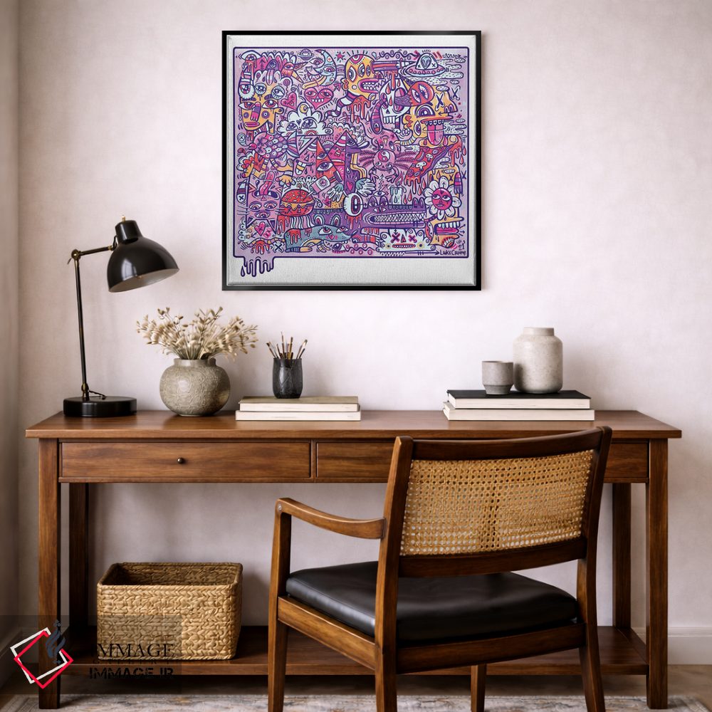 تابلو انتزاعی حس بنفش اثر لوک کرامپ - D6B