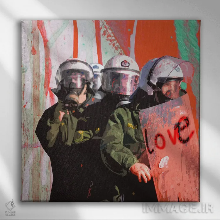 تابلو دکوراتیو عشق اثر لوز گرافیکس - نمای روبهرو روی دیوار