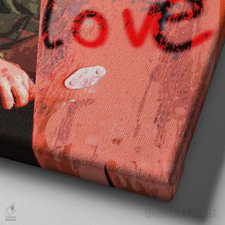 تابلو دکوراتیو عشق اثر لوز گرافیکس - نمای نزدیک بافت بوم