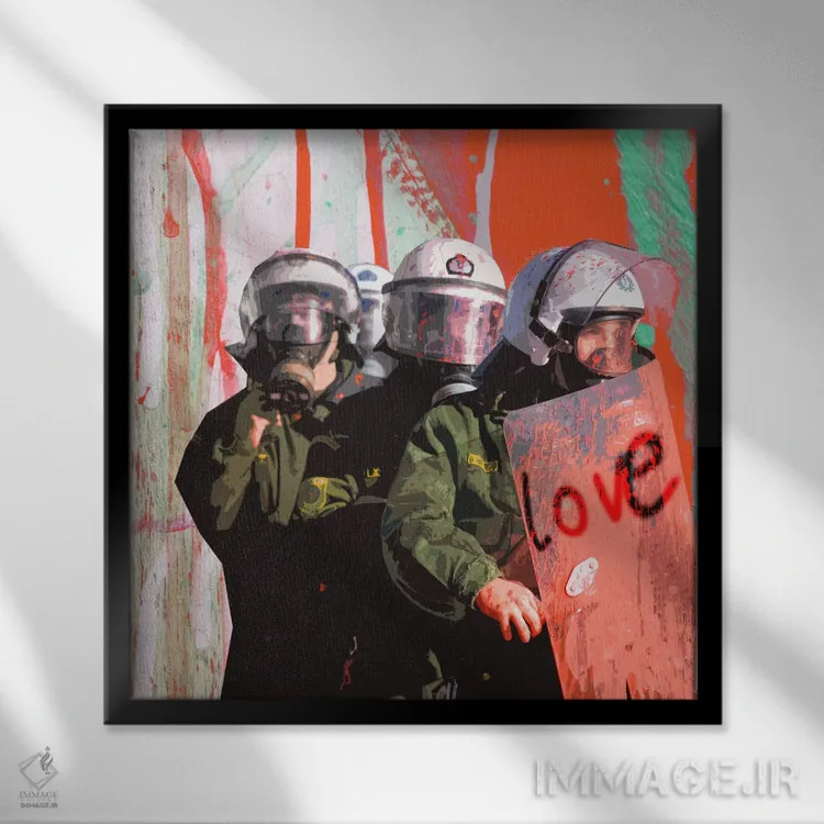 تابلو دکوراتیو عشق اثر لوز گرافیکس - نمای قابدار مشکی