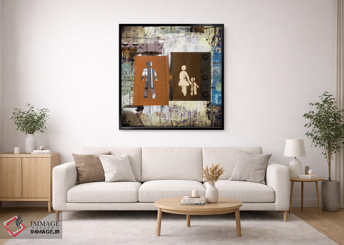 تابلو دکوراتیو مرد، زن، کودک اثر لوز گرافیکس - D1B