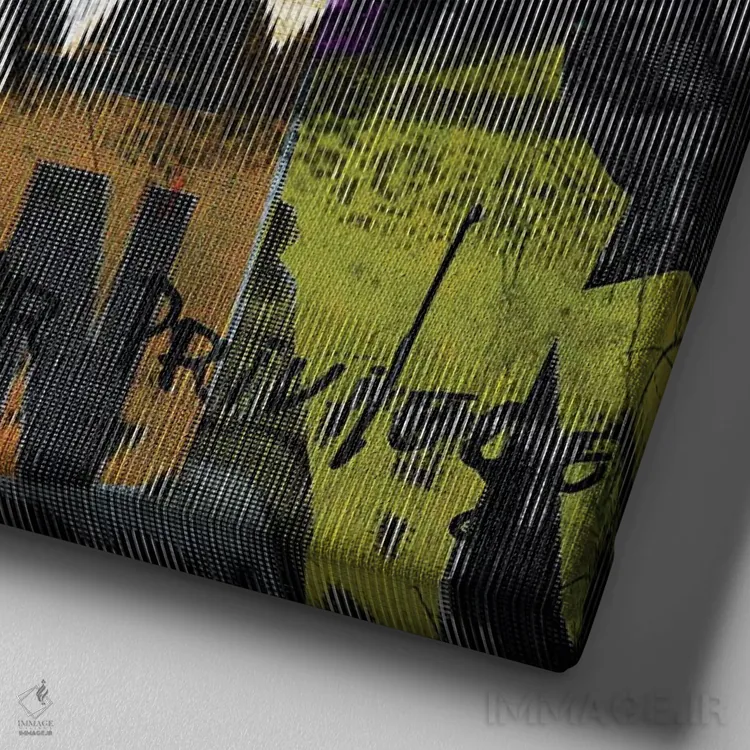 تابلو دکوراتیو یک رای اثر لوز گرافیکس - نمای نزدیک بافت بوم