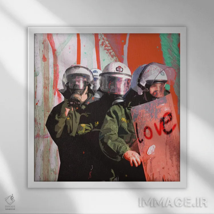 تابلو دکوراتیو عشق اثر لوز گرافیکس - نمای قابدار سفید