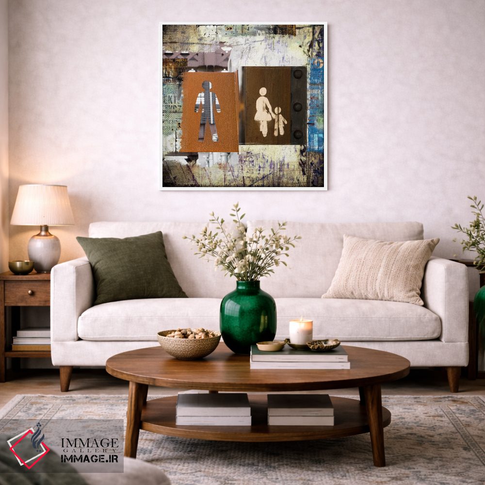 تابلو دکوراتیو مرد، زن، کودک اثر لوز گرافیکس - D2W