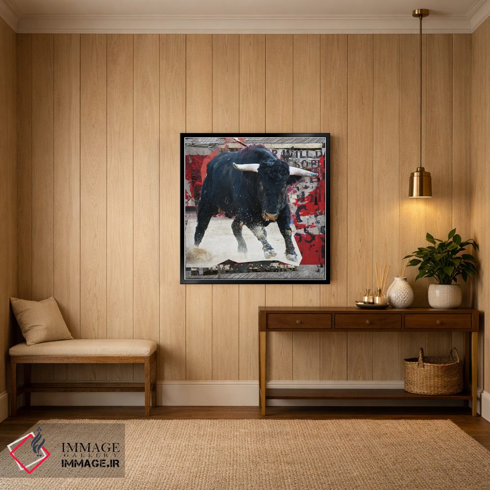 تابلو دکوراتیو گاو وحشی دیوانه اثر لوز گرافیکس - D6B